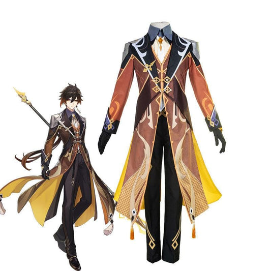 game genshin impact tartaglia zhongli cosplay costumes