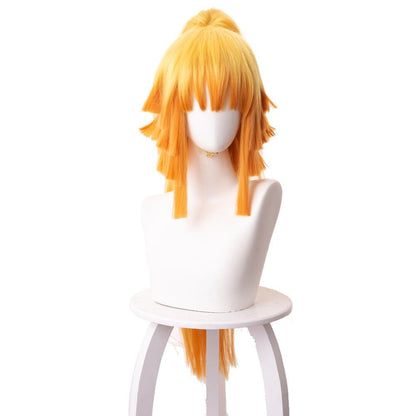 demon slayer agatsuma zenitsu yellow gradient orange short cosplay wig 487c