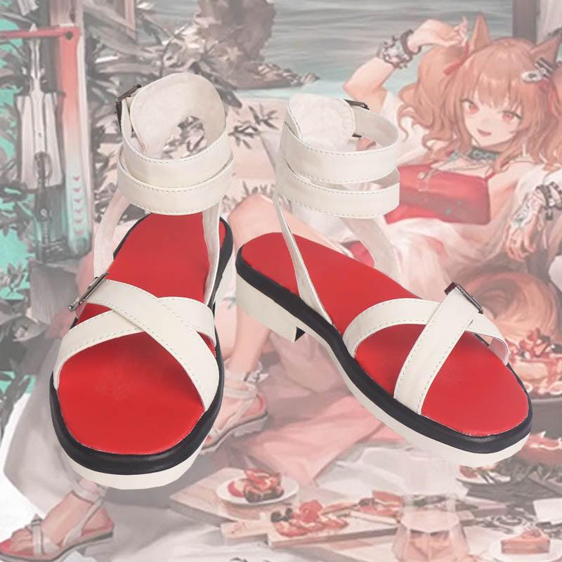 arknights angelina coral coast summer flower game cosplay sandals shoes