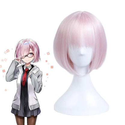 fgo fate grand order mash kyrielight shielder pink short cosplay wigs