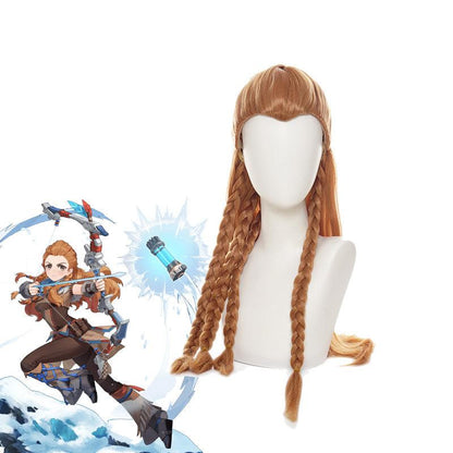 game genshin impact aloy brown halloween cosplay wigs