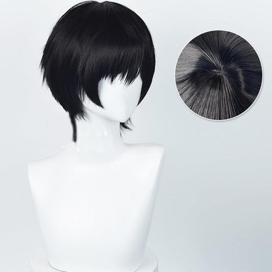 anime chainsaw man yoshida hirofumi black short cosplay wig 509g