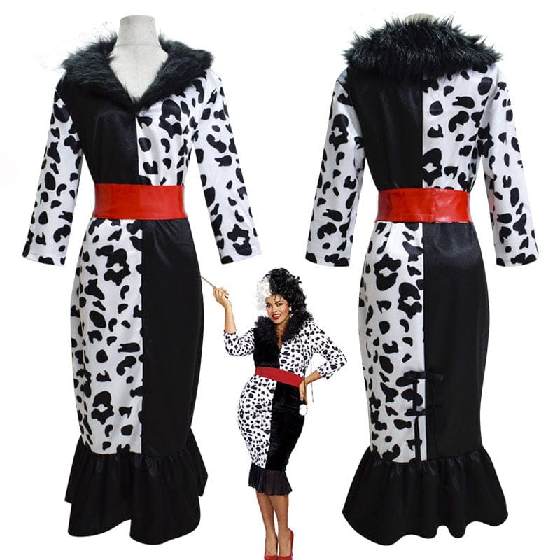 movie cruella de vil cruella halloween cosplay costumes