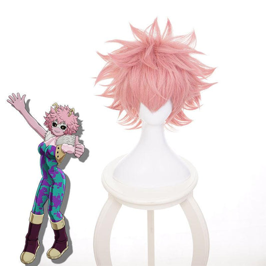 anime my hero academia mina ashido cosplay wigs short pink wig