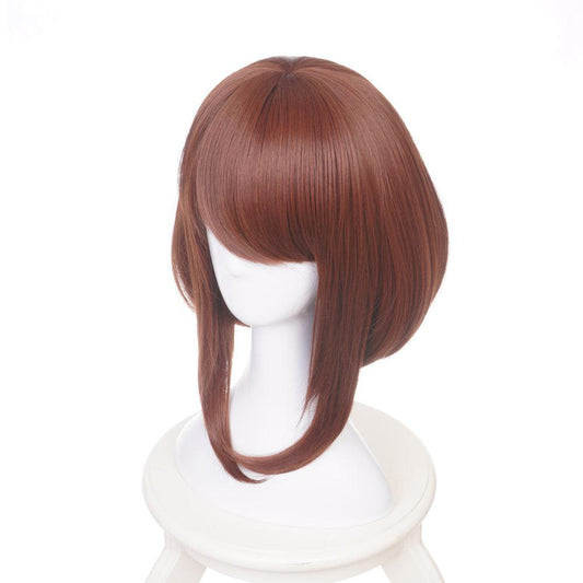 anime my hero academia uraraka ochaco brown short cosplay wig qx17