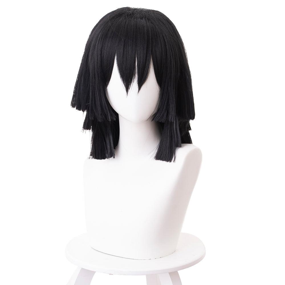 anime demon slayer iguro obanai black medium cosplay wig 487k