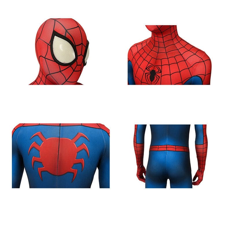 spider man elastic force jumpsuit cosplay costume with free headgear