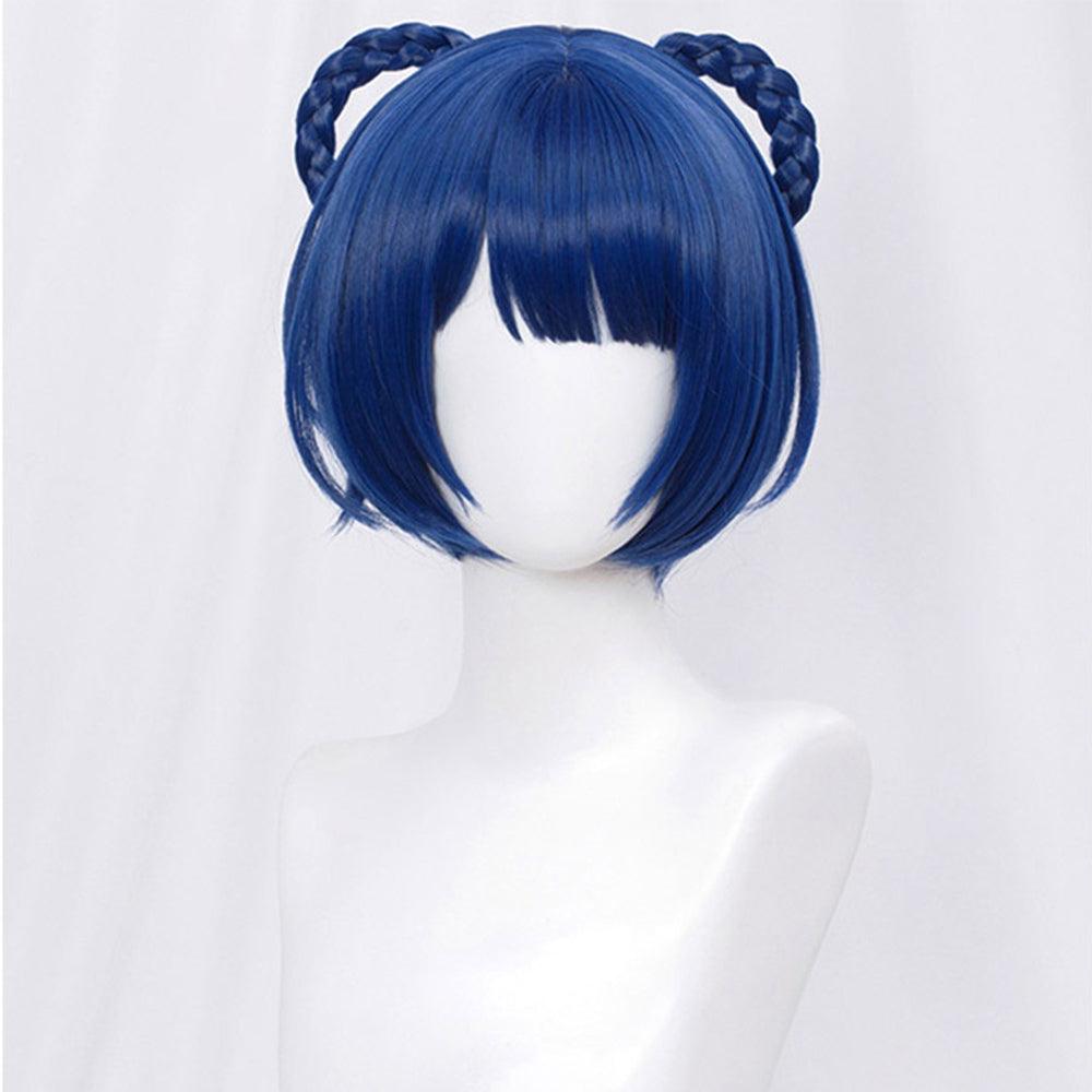 anime genshin impact xiangling bule short cosplay wig mm14