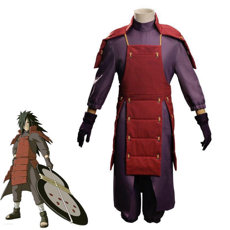 anime naruto uchiha madara ninja battle set outfit cosplay costume