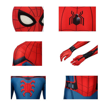 Movie Spider-Man: Far From Home Peter Parker Spiderman Jumpsuit Cosplay Costume with Free Headgear