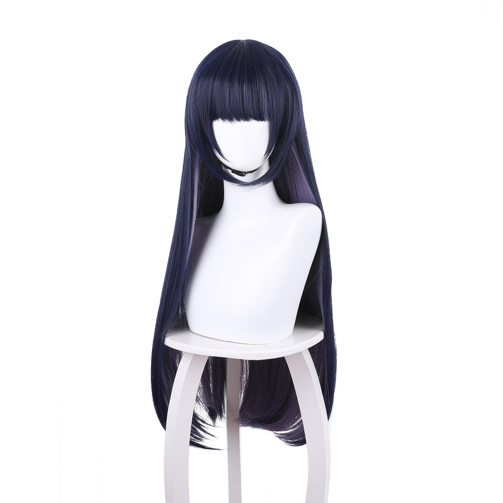 anime genshin impact yun jin dark blue long straight cosplay wig 503w