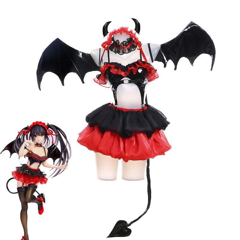 anime date a live tokisaki kurumi pretty devil ver cosplay costumes with props