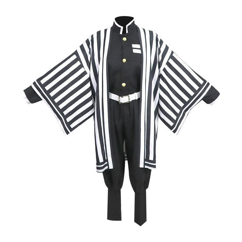 anime demon slayer kimetsu no yaiba iguro obanai kimono black white halloween cosplay costumes