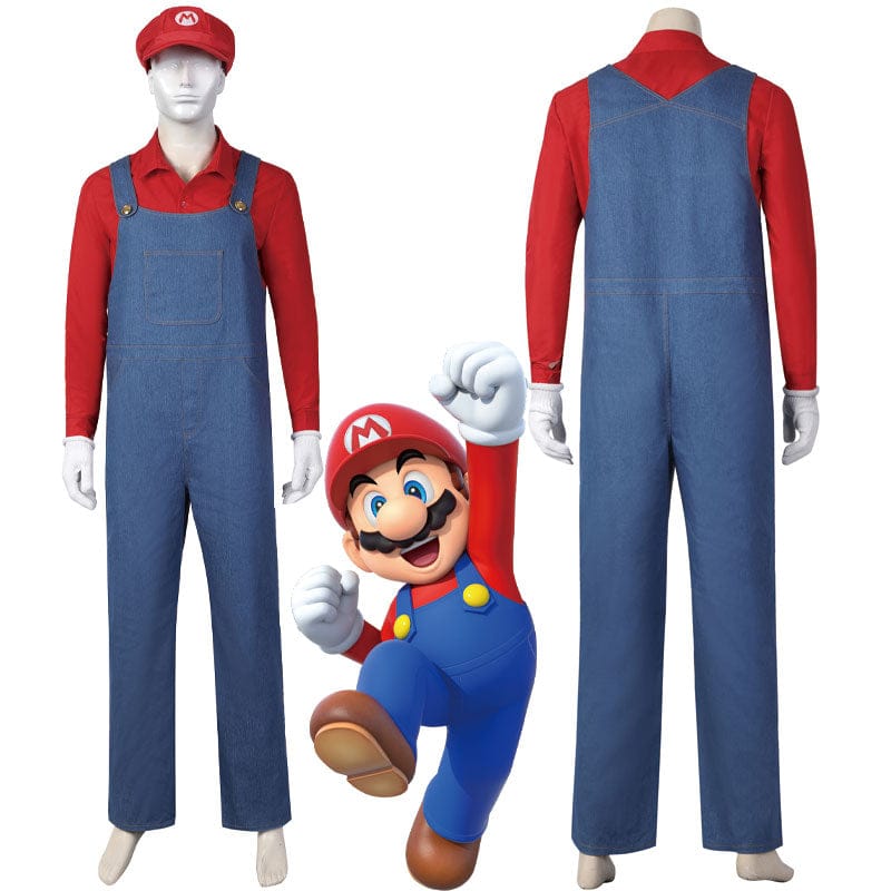 the super mario bros movie 2023 mario style mario cosplay costumes