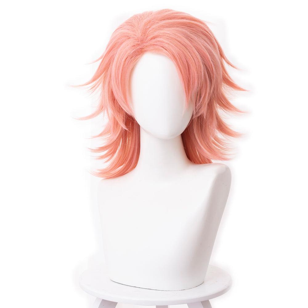 anime demon slayer sabito pink short cosplay wig 487m