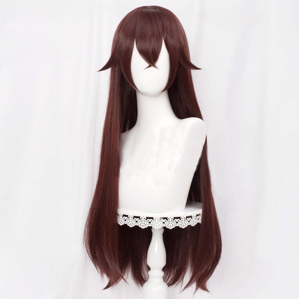 anime genshin impact amber brown long cosplay wig mm58