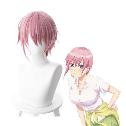 anime the quintessential quintuplets ichika nakano short pink cosplay wigs