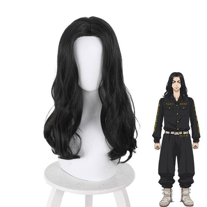 anime tokyo revengers keisuke baji black mid length long cosplay wigs