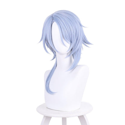 anime genshin impact kamizato ayato light blue medium cosplay wig 503y4