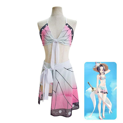 Demon Slayer Kimetsu no Yaiba Kochou Shinobu Swimsuit Cosplay Costumes