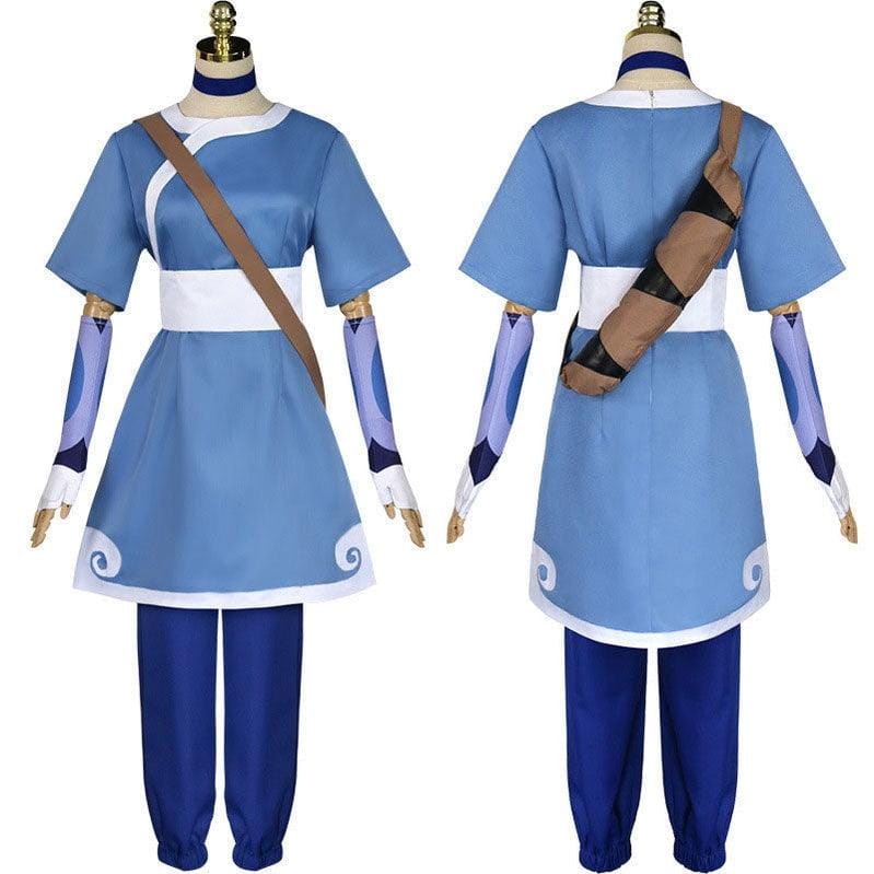 anime avatar the last airbender katara blue dress outfit cosplay costume