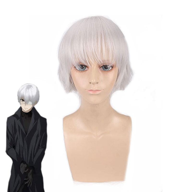 anime tokyo ghoul haise sasaki 35cm white cosplay wigs