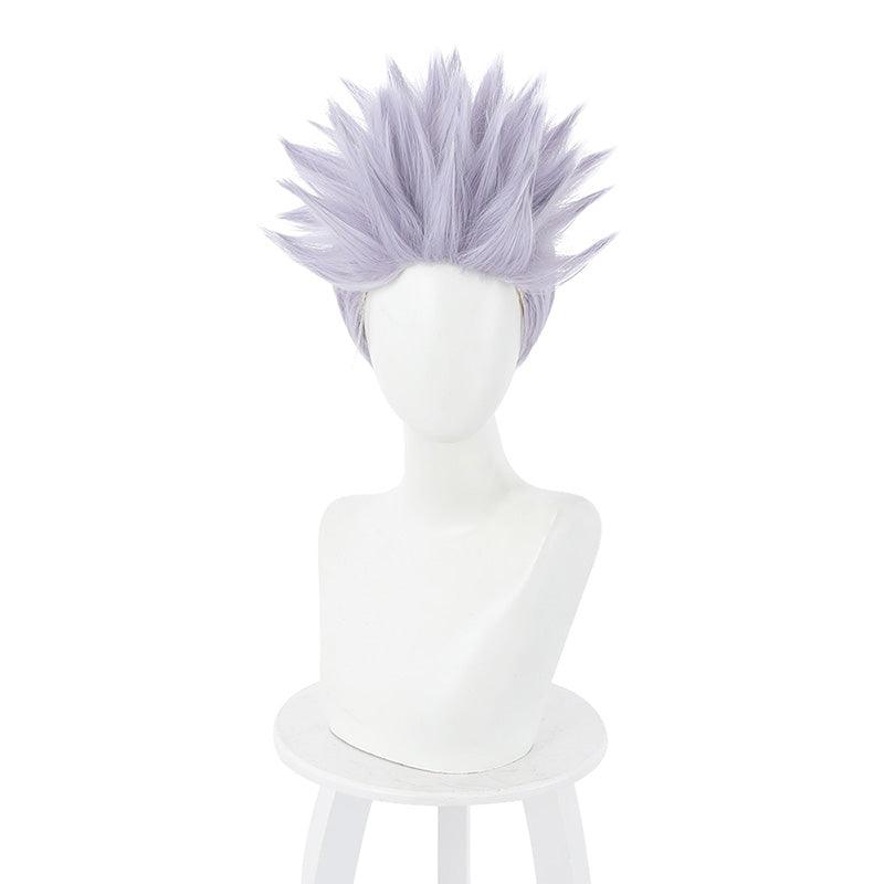 anime jujutsu kaisen satoru gojo short purple cosplay wigs