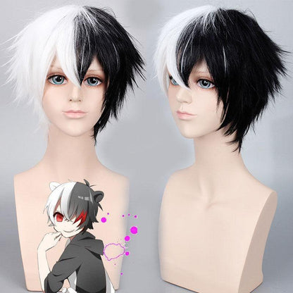 anime danganronpa trigger happy havoc monokuma black and white bear short cosplay wigs