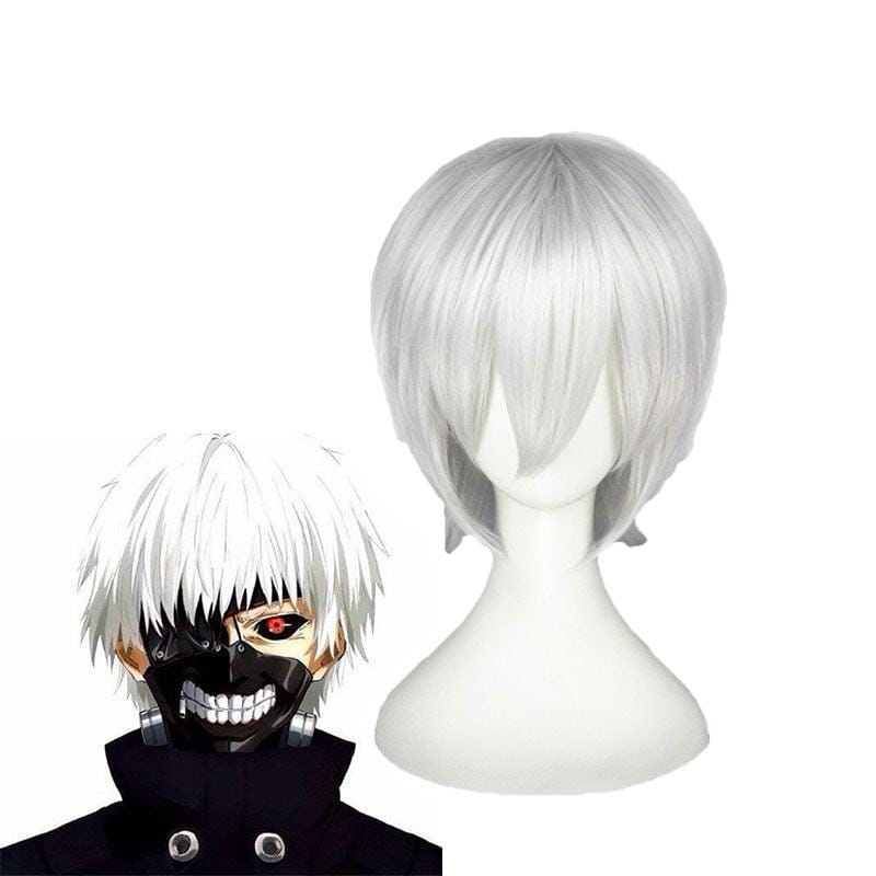 anime tokyo ghoul kaneki ken white cosplay wigs