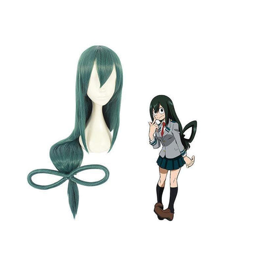 anime my hero academia tsuyu asui cosplay wigs long green wig