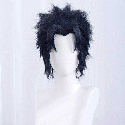 anime jojos bizarre adventure kujo jotaro dark blue short cosplay wig mm44