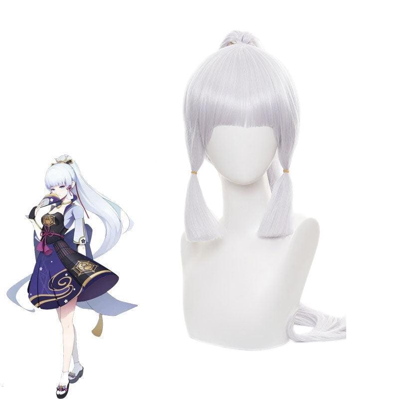 game genshin impact kamisato ayaka silver purple cosplay wigs