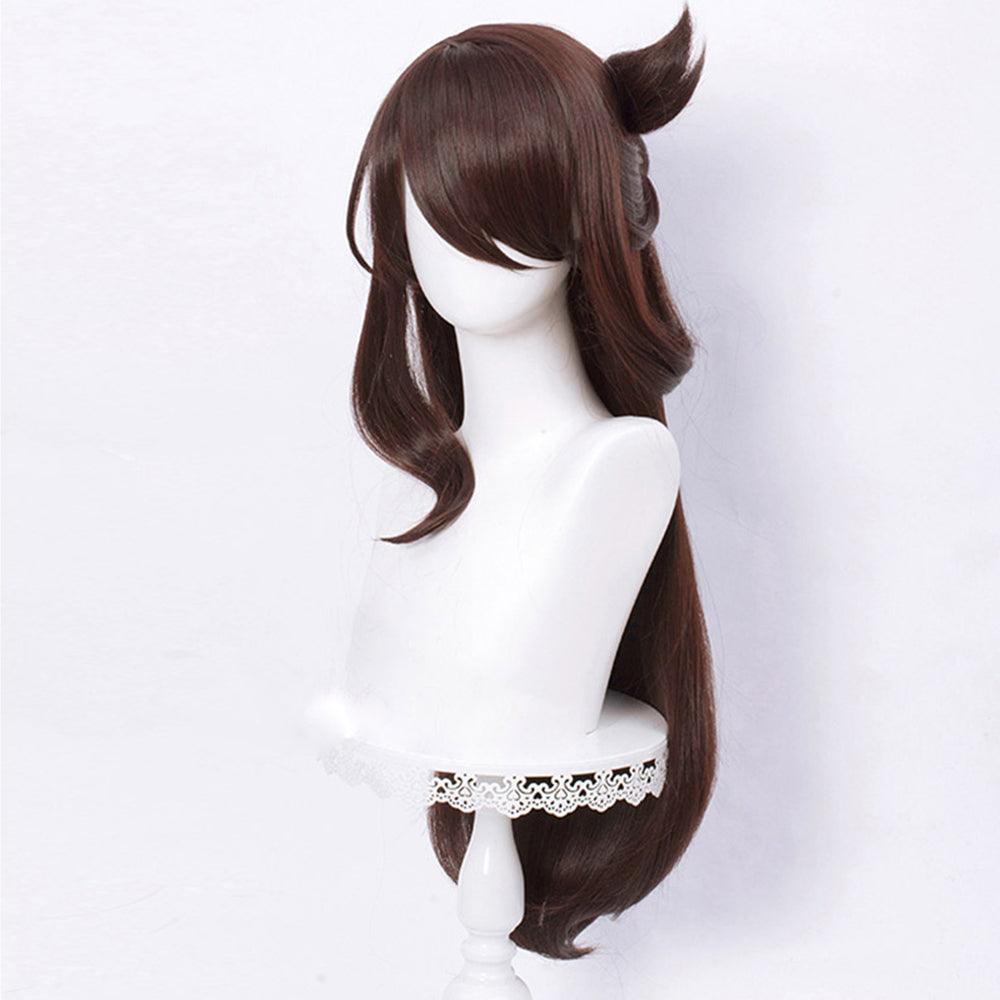 anime genshin impact beidou brown long cosplay wig mm25