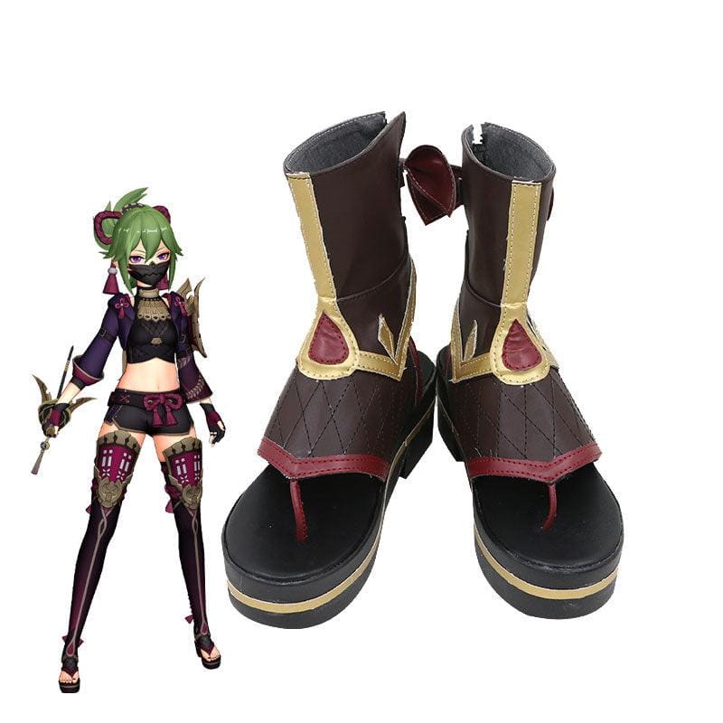 game genshin impact kuki shinobu cosplay shoes