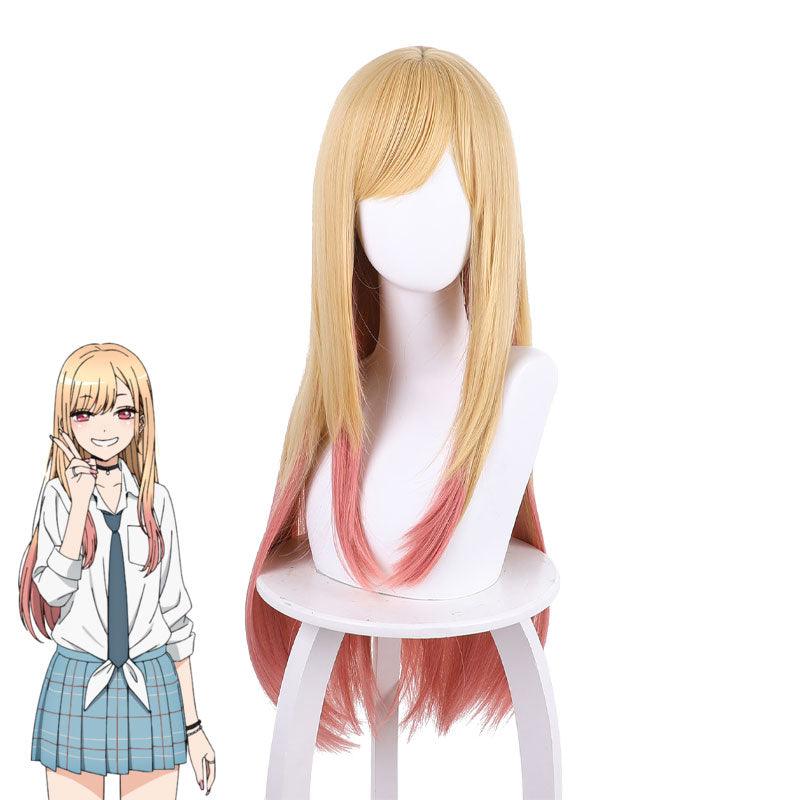 anime my dress up darling kitagawa marin yellow gradient pink cosplay wigs