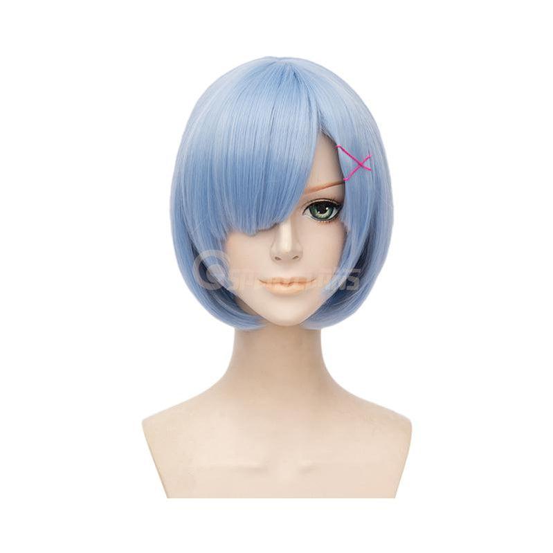 anime re zero starting life in another world rem and ram short blue pink cosplay wigs