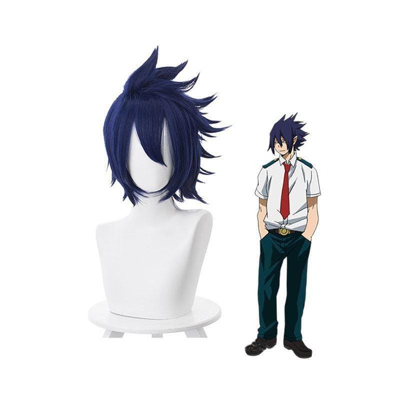 anime my hero academia tamaki amajiki short dark blue cosplay wigs