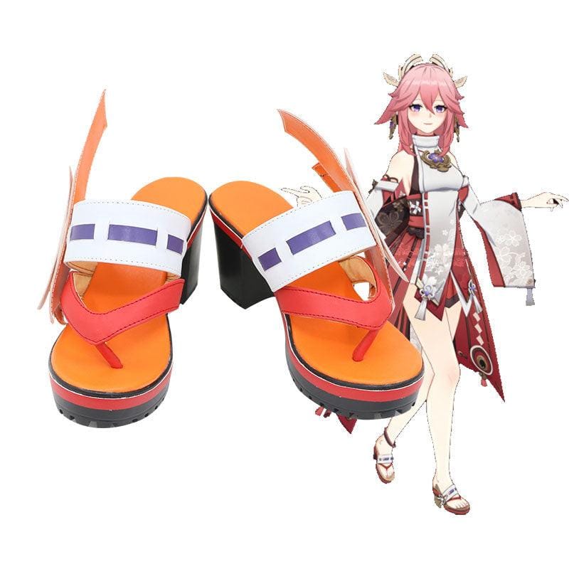 game genshin impact yae miko cosplay shoes