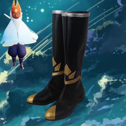 sky children of the light season of winter spirits daylight prairie festival spin black winter game cosplay boots shoes