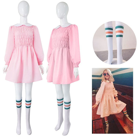 stranger things season eleven 11 dress cosplay costumes