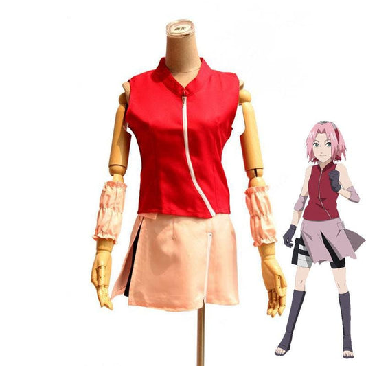 anime naruto haruno sakura ninja set cosplay costume