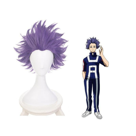 anime my hero academia hitoshi shinso cosplay wigs short purple wig