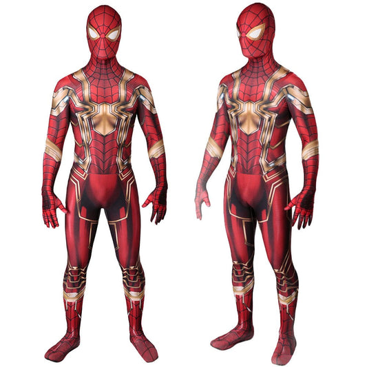 Golden Iron Spider man New Version Jumpsuit Halloween Adult Bodysuit