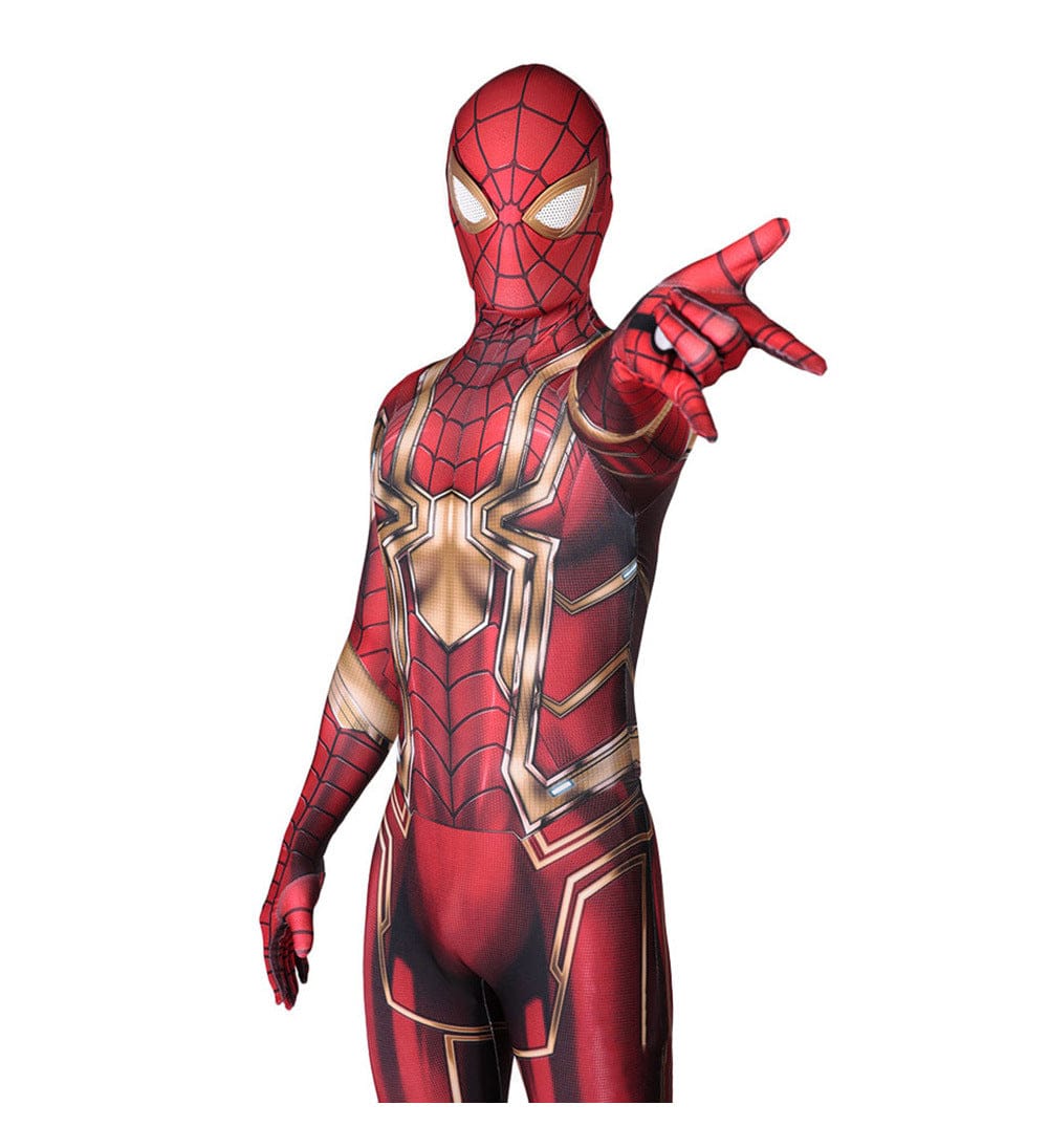 Golden Iron Spider man New Version Jumpsuit Halloween Adult Bodysuit