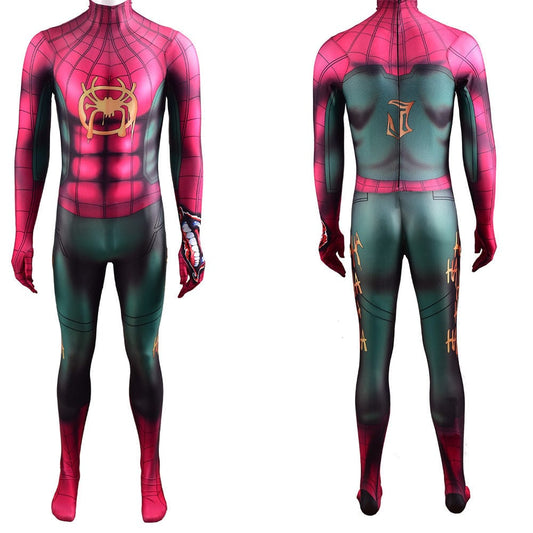Joker and Spider-man Miles Morales Jumpsuit Halloween Adult Bodysuit