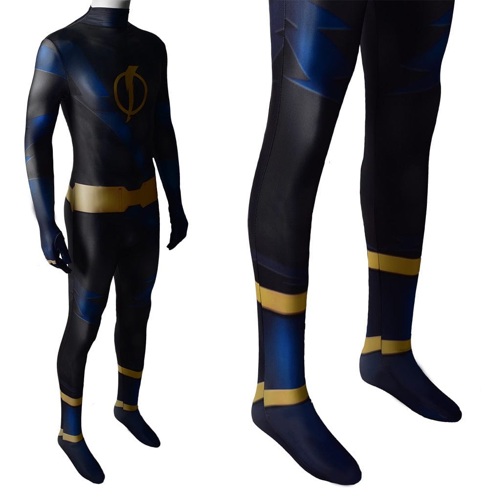 Teen Titans Static Shock Jumpsuits Costume Adult Halloween Bodysuit