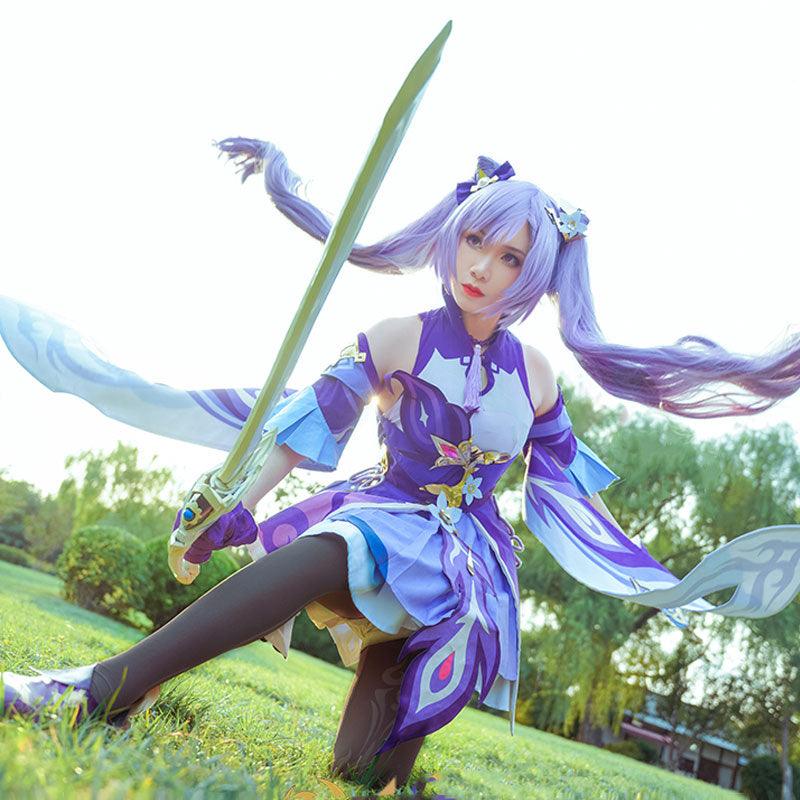 game genshin impact keqing fullset cosplay costumes