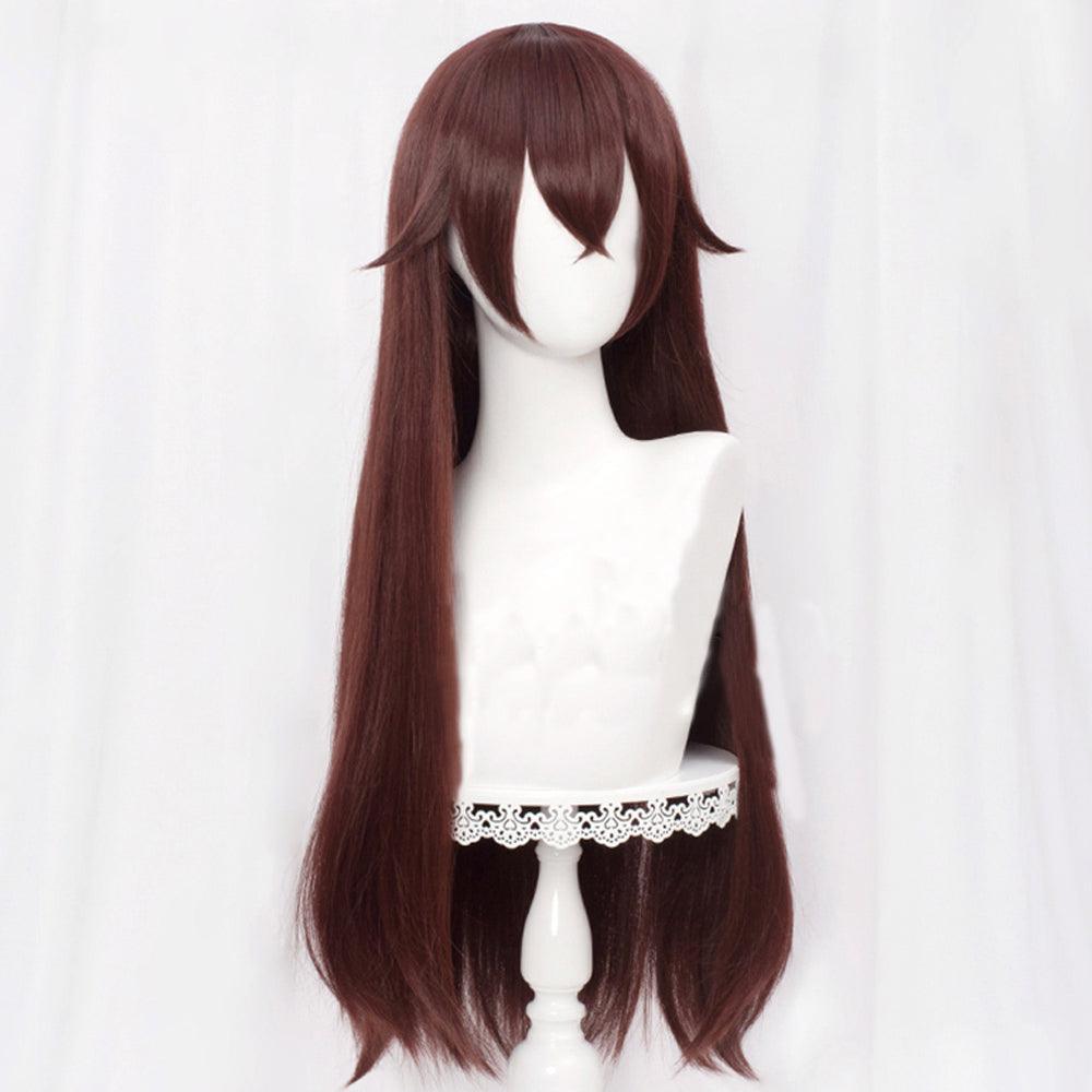 anime genshin impact amber brown long cosplay wig mm58