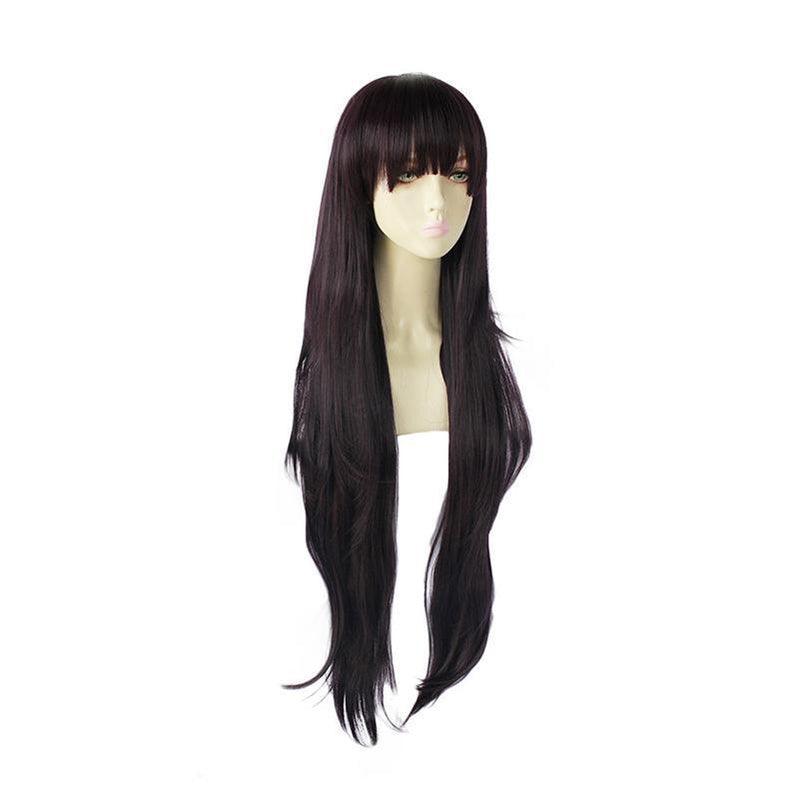 anime danganronpa trigger happy havoc junko enoshima 100cm long black purple cosplay wigs