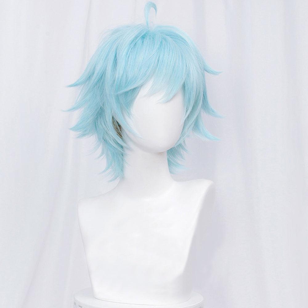 anime genshin impact chongyun blue short cosplay wig mm59